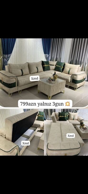 kalidor ucun alcipan fiqurlari: Künc divan, Açılmayan, Bazasız, Vеlur parça — 19