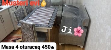 bağ üçün stol stul: Mətbəx üçün, Dördbucaq masa, 4 stul — 2
