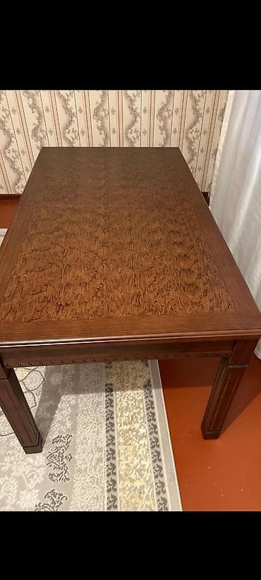 Qonaq otağı üçün, İşlənmiş, Açılan, Dördbucaq masa, 4 stul — 8