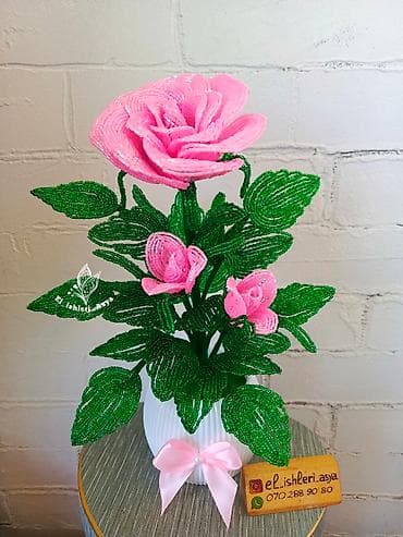 bambuk gülü: GÜLLƏR muncuqdan el ishi/sifarishle hazirlanir/daimi solmayan özel — 6