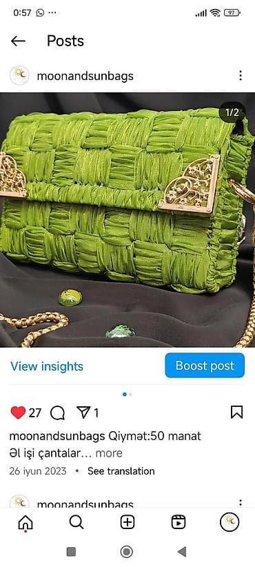 "Əl işi göz nuru kolleksiyamdan"çantalar satıram 45-50 m ancaq votsaba lalafo.az -da "Əl işi göz nuru kolleksiyamdan"çantalar satıram 45-50 m ancaq votsaba