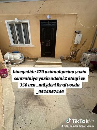 koroğlu kiraye ev: 80 kv. m, 2 otaqlı, Kombi, Qaz, İşıq — 1