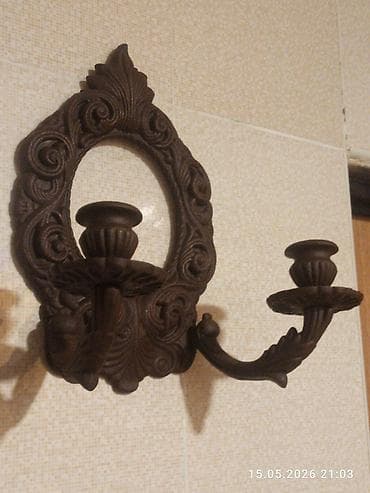 qirmizi sam: Divar üçün dekorativ şamdan-çərçivə - Material: tökmə metal (çəkmə — 6
