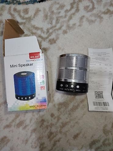 radio usb bluetooth: Mini Speaker WS-887 portativ akustik sistem - Kompakt silindrik — 1
