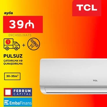 Kondisionerlər: Kondisioner TCL, Yeni, 30-35 kv. m, Split sistem, Kredit var, Pulsuz quraşdırılma
