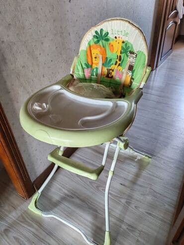 qidalandırmaq üçün uşaq stul yelləncək: Uşaq yemək stulu - Rəng: açıq yaşıl/çəhrayı tonlarla, “Little — 2