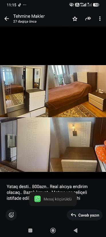 Yataq desti. 800azn. Real alıcıya endirim olacaq. Bazalı kravat