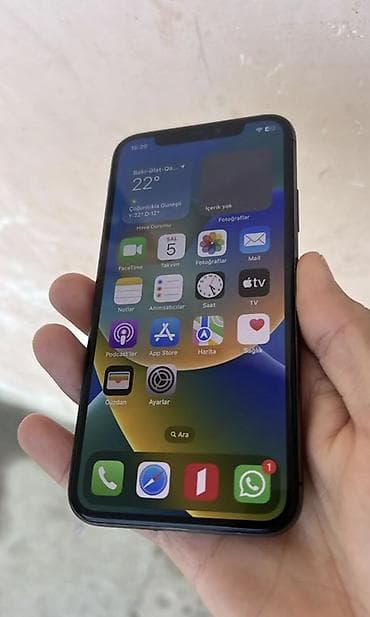 iphone x batarya orjinal: IPhone X, 64 GB, Qara, Zəmanət, Simsiz şarj, Face ID — 2