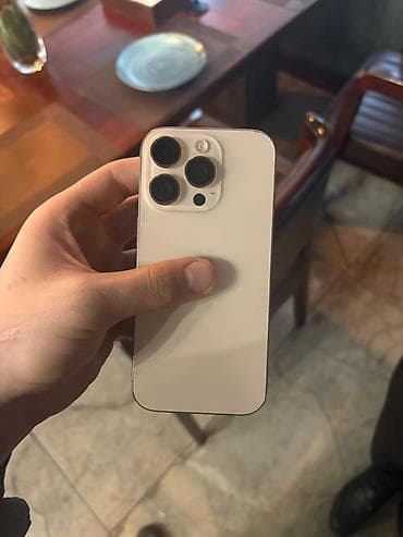 apple 12 mini: IPhone 16 Pro, 256 GB, Desert Titanium, Barmaq izi, Face ID — 1