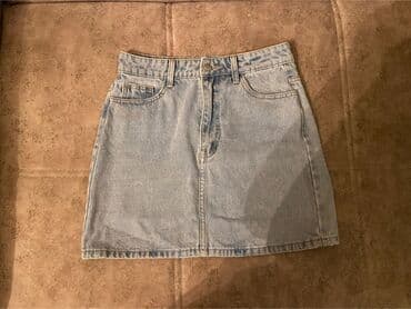 1 dəfə geyinilib Açıq mavi cins ətək - Material: klassik denim