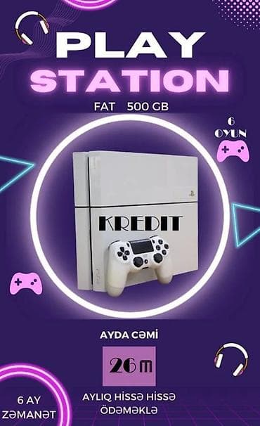 iphone8 plas: PlayStation FAT, 500 GB yaddaşla. Ağ rəngdə konsol və bir ədəd — 1