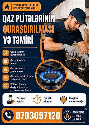 Qaz plitələrinin quraşdırılması və təmiri xidməti Təhlükəsizliyə — 1