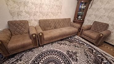 açilan divan: 3-lü yumşaq mebel dəsti: 1 divan + 2 kreslo - Rəng: isti — 2