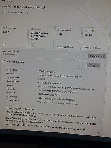 plata samsung: Sistem və monitor satılır. Klaviatura mouse qiymətə daxil deyil — 6