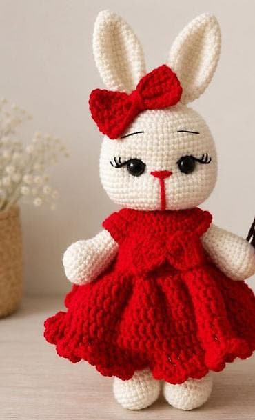 Yumşaq oyuncaqlar: Amigurumi dovşan oyuncağı – əl işi toxunma - Material: yumşaq — 10