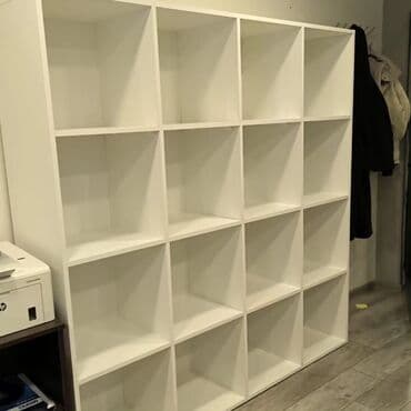 bərbər şkafı: Ofis sened refleri hundurluk 180 sm Eni 180 sm Derinlik 40 sm Refler — 5