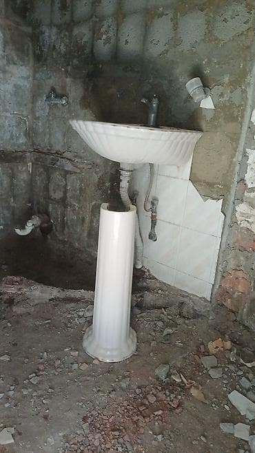 borular: Ayaqüstü lavaboi dəsti - Material: keramika, parlaq ağ rəng - — 1