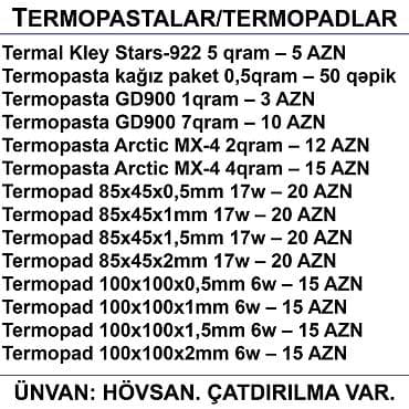 Termopastalar və Termopadlar 📍Ünvan: Bakı şəh, Suraxanı ray, Hövsan — 2