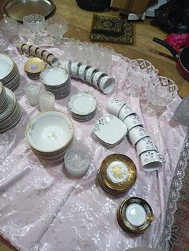 mis caydan: Nahar dəsti, rəng - Qızılı, Şüşə — 3