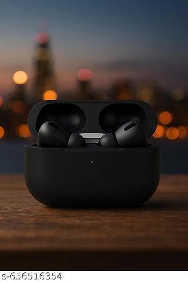 samsung bluetooth: Qara rəngli simsiz Bluetooth qulaqlıq və şarj qutusu. In-ear silikon — 2