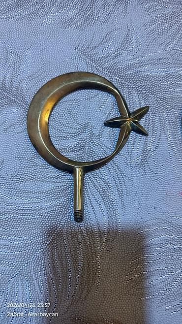 metal fermalar: Məhsul: Ay‑ulduz formalı metal ucluq (2 ədəd) - Material — 2