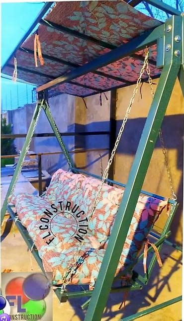 yellencek sekilleri: Bağ yelləncəyi – günlüklü, 3 nəfərlik - Metal karkas: möhkəm polad — 2