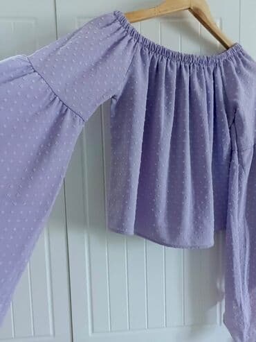 qadin kostyumlari modelleri: 👚Bənövşəyi rəngdə qadın bluzu ⭐ Yenidir, Türkiyədən alınıb - Model — 4