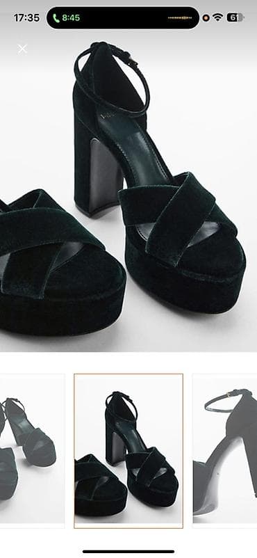 Basanoşka və səndəllər: Ölçü: 39, rəng - Yaşıl, Yeni — 3