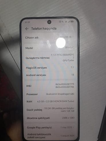 philips xenium 9@9u: Honor X8, 128 GB, rəng - Qara — 1
