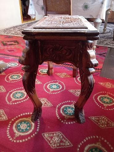 uşaq oyun: Əl oyma naxışlı taxta nərd masası - Material: bərk ağac - Üst səth — 3