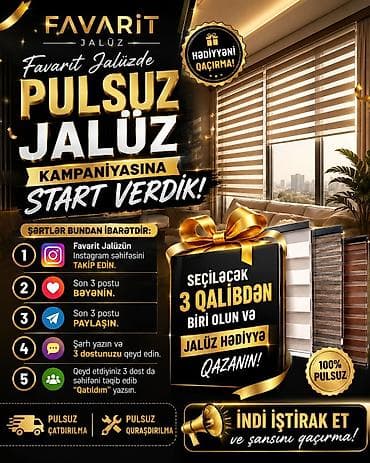 Favarit Jalüz tərəfindən pulsuz jalüz kampaniyası təqdim olunur at lalafo.az Favarit Jalüz tərəfindən pulsuz jalüz kampaniyası təqdim olunur