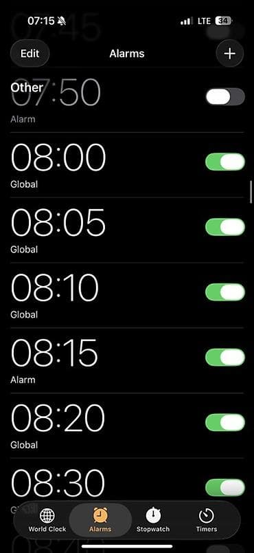 Xidmət: iPhone üçün “Alarmlar” tətbiqində çoxsaylı zəngli saatların