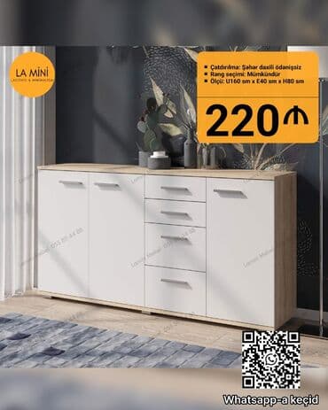 açıq dolab: Açılan, 4 qapılı Düz dolab, Bufet — 1
