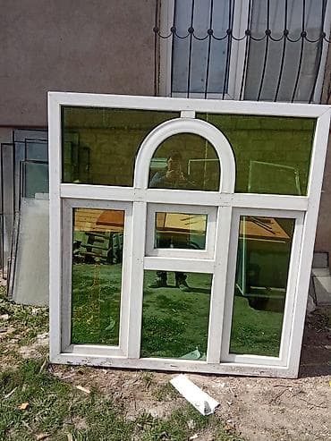 pencere sekilleri: İşlənmiş İkiqat şüşə paketi Plastik pəncərə, Еni: 140 sm, Uzunluğu: 160 sm — 1