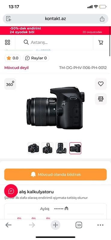 canon 450d: Canon EOS 2000D DSLR fotoaparat Çantası ilə birlikdə verilir. - 24.1 — 3