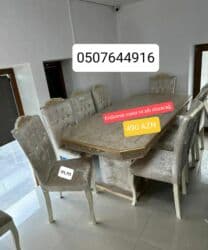 işlenmiş metbex mebeli gence: Qonaq otağı üçün, Yeni, Açılmayan, Dördbucaq masa, 6 stul — 3