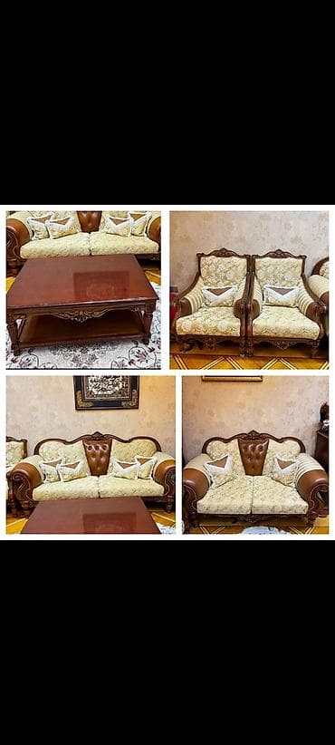 jurnalı: İşlənmiş, Divan, Divan, Jurnal masası, 2 kreslo — 1