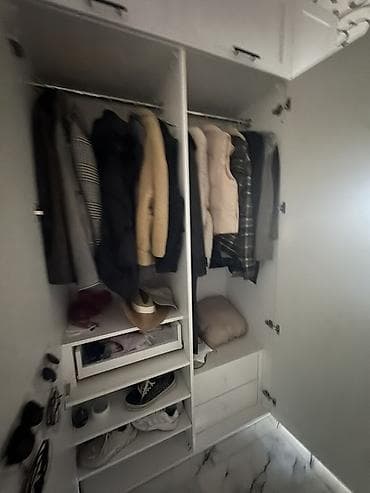 dolab skaf: Ağ rəngli, modul tipli dəhliz/qarderob şkafı - Dizayn: Minimalist — 4