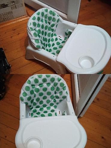 Uşaq üçün yemək stulu - Material: möhkəm plastik gövdə, yumşaq