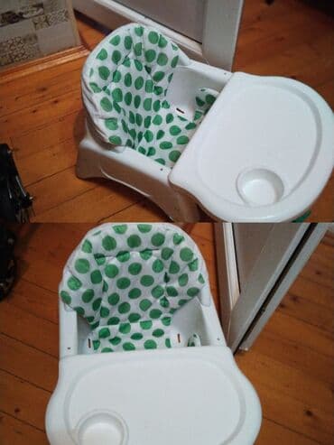 Uşaq yemək stulu - Material: möhkəm ağ plastik konstruksiya -