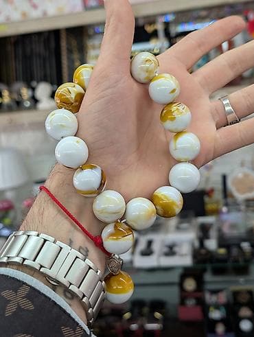 ebanit tesbeh: Məhsul: Təsbeh kolleksiyası – iri ölçülü dekorativ daş muncuqlu — 5