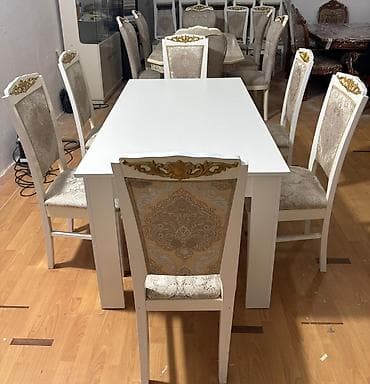 sdollar: Qonaq otağı üçün, İşlənmiş, Kvadrat masa, 6 stul — 1