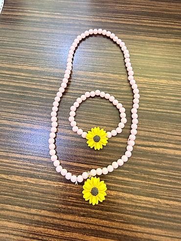 Uşaq aksesuar dəsti – boyunbağı və qolbaq - Dizayn: Sarı günəbaxan