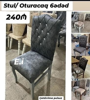 ikinci el stular: Qonaq otağı üçün, Yeni, Qatlanmayan, rəng - Boz Stul — 1