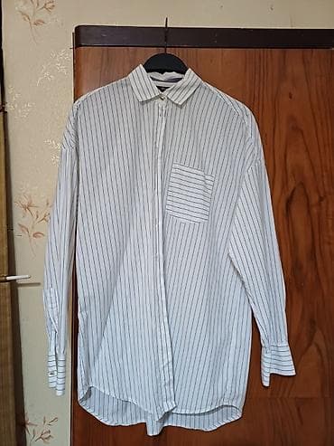 Massimo Dutti qadın köynəyi - Model: zolaqlı, uzunqol, düyməli