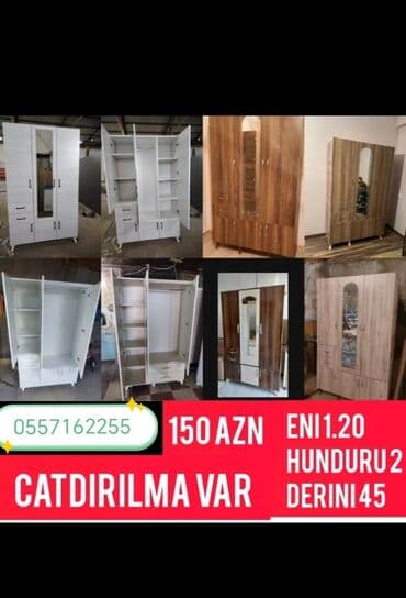ikinci el şkaf: Новый, Распашной, 2 двери Прямой шкаф, Шкаф-вешалка — 2