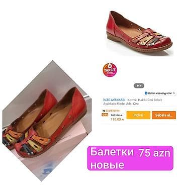 Baletkalar, Ölçü: 41, rəng - Qırmızı, Yeni