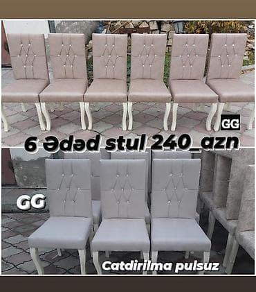 metbex divani satilir: _*OTURACAQ/STUL*_ _Sifarişlə və yeni📌 Qiymət : *240₼*( 6 ədədi) — 2