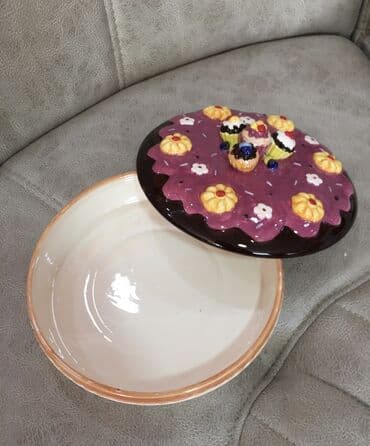 Tort və şiriniyyat qabları: Tort və şiriniyyat qabı, rəng - Bənövşəyi, Keramika — 4