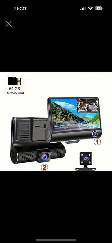panel kamera: Avtomobil üçün 3 kanallı videoregistrator dəsti Xüsusiyyətlər: - Ön — 2